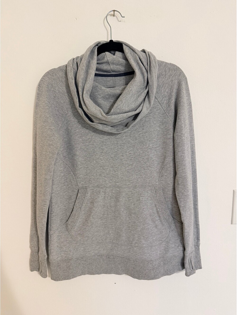 L.L.Bean Gray Cowl Neck Pullover Hoodie Sweatshirt Women's M Regular - Picture 2 of 7